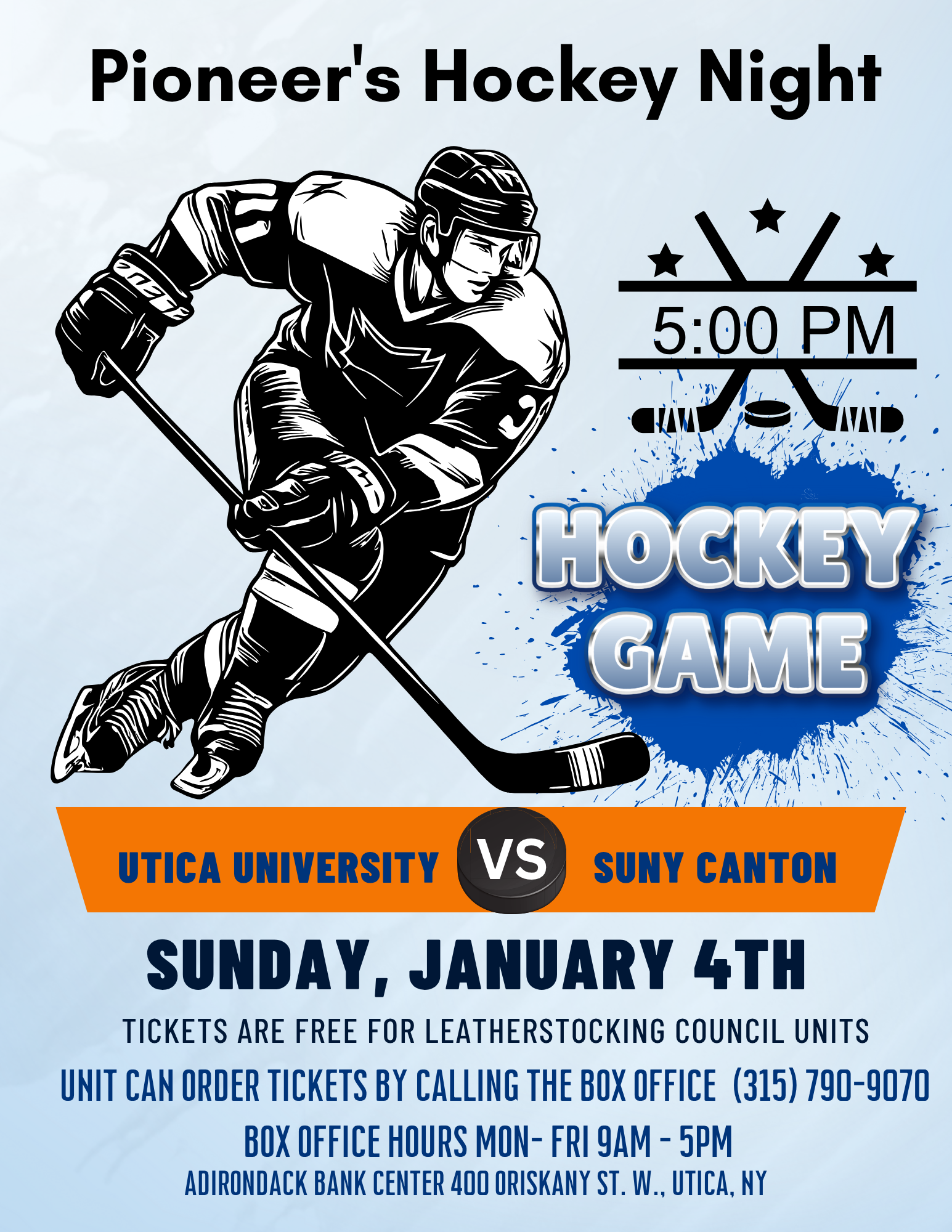 Utica University Men’s Hockey Game